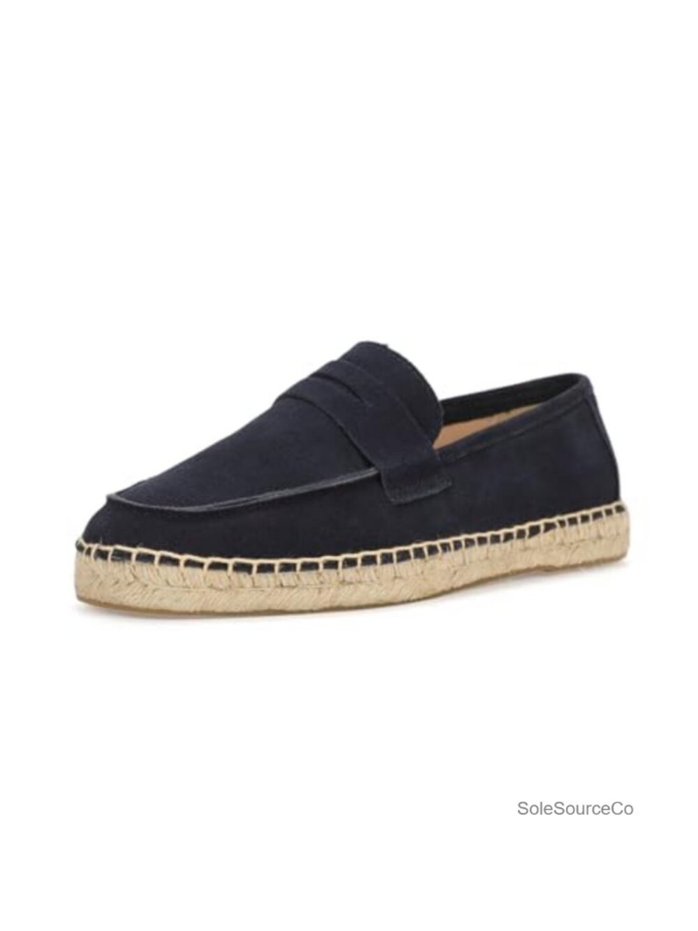 Genuine Suede Espadrille Penny Loafers, Slip-On Shoes